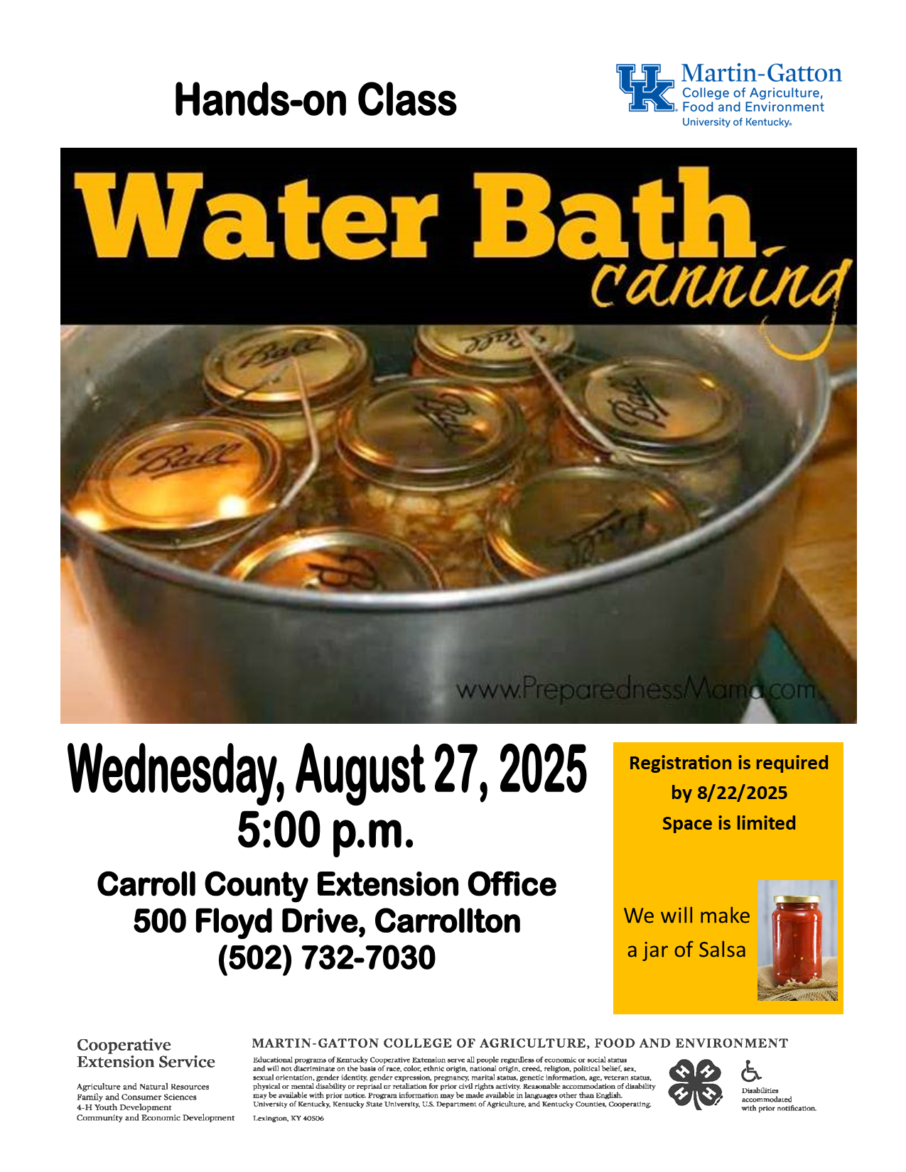 Water bath canning class
